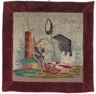 Wall-hanging picture, wall-hangings, embroidery, White Eagle coat of arms, scythes, lances,