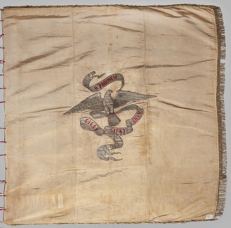 Banner of the Sokól Gymnastic Society, Double-sided banner, fabrics, 1906. Front: blue with red