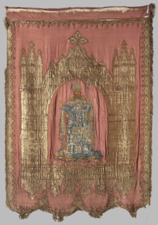 Church banner, 19th century, Poland. Church banner decorated with appliqué and embroidery. Made