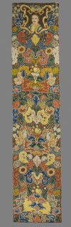 Tapestry, Tapestry embroidered in wool and silk on linen canvas. In the upper part, within a