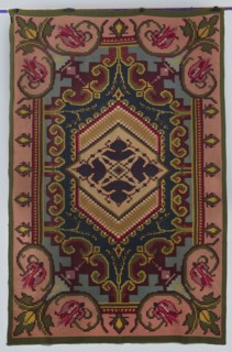 Kilim, decorative flatwoven textile, 19th/20th century, Kosów; manor and house furnishing;
