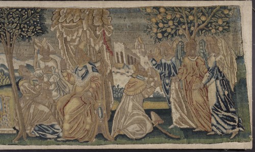 Embroidery with scenes from the history of Abraham, embroidery, Abraham Bible, Sarah Bible, Hagar