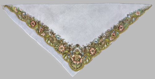 Shawl, repossession provenance; fashion accessory, embroidery; 18th century 1st half, Germany