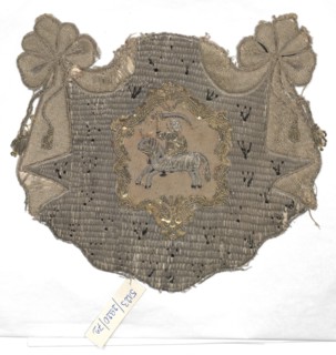 Embroidered coat of arms, embroidery, 18th century, Pogon coat of arms, decorative embroidered