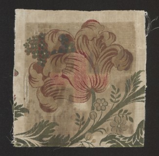 Fabric fragment, fragments of silk fabrics, patterned fabrics, floral patterns, 18th-century silk