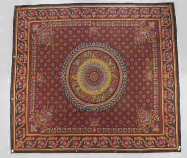 Ornamental tapestry, unknown origin, flowers, floral ornaments, weaving, interior furnishings,