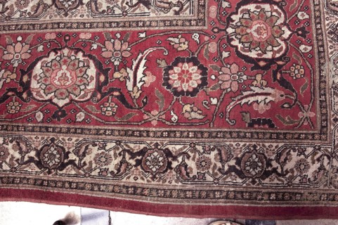 Carpet, Woolen knotted fabric, decorative tapestry, 2nd half of the 19th century, Iran. In the