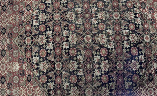 Carpet, Knotted woolen fabric, woven carpet, 2nd half of the 19th century, Iran. In the center are