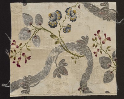 Fabric fragment, fragments of silk fabrics, patterned brocaded silk, 2nd half of the 18th century,