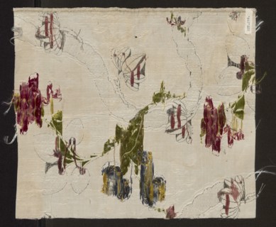 Fabric fragment, fragments of silk fabrics, patterned brocaded silk, 2nd half of the 18th century,