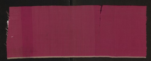Fabric fragment, silk, 17th century, Europe. Rep weave with weft changed in zones creating lighter