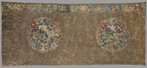 Tapestry, late 16th century, Flanders. Fabric fragment: entire background densely strewn with