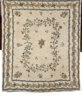 Kilim, Court kilim, decorative fabric kilim with plant and floral patterns. In the center, a small