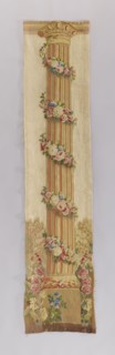Ornamental tapestry, flowers, leaves, floral ornaments, columns, fabrics, interior decorations,