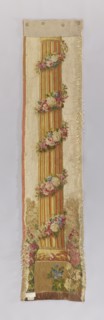 Ornamental tapestry, flowers, leaves, floral ornaments, columns, fabrics, interior decorations,