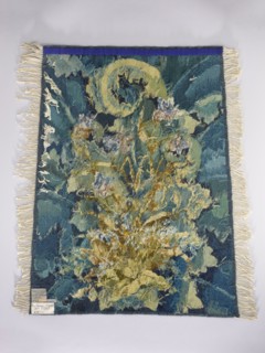 Tapestry coverings;, repossession provenance. Design: leaves, birds, fabrics, borders, interior