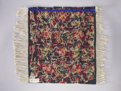 Tapestry covering; floral ornaments and stylized flower trees identical on the seat and backrest;