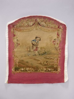Tapestry covering, creator unknown, provenance, floral ornaments, boys, pastoral scenes; fabrics,