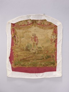 Tapestry covering, creator unknown, provenance, floral ornaments with flowers and leaves, boys,