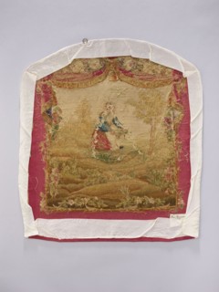 Tapestry covering, creator unknown, provenance, floral ornaments and pastoral scenes with boys;