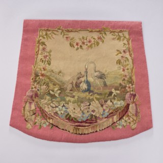 Tapestry covering, creator unknown, provenance, depicts flowers, leaves, floral ornaments, foxes,