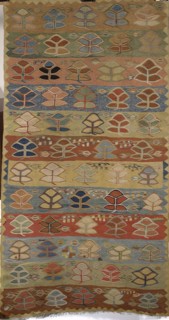 Kilim, kilim; interior design decorative fabric; Poland culture; mid-19th century, Podolia; woven