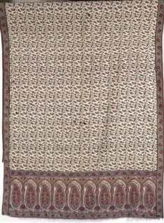 Shawl, bota ornament, plant ornaments; women's fashion accessory; 19th century; India, and Iran ;