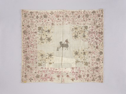 Velum;, Velum or church cloth of white linen, embroidered with silk and gold thread. In the centre