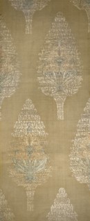 Three fragments of a chasuble, fabrics, silk, patterned, Persian, Iran, plant patterns. Three