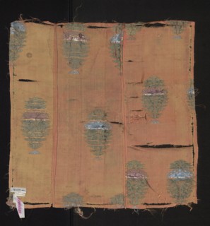 Fabric fragment, silk, origin: Persia Iran, 18th century. Fragment of patterned silk fabric with