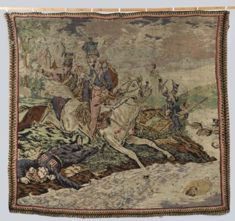 Kilim depicting the death of Prince Józef Poniatowski, after Horace Vernet 1789–1863 and an unknown