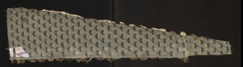 Fragment of a garment, fabrics with a preserved report, silk fabrics, floral patterns, fragments of