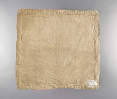 Velum. Velum made of blue silk fabric. In the center is an applied radiant medallion with the IHS