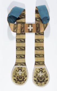 Stole made from a kontusz sash, Poland; 2nd half of the 19th century with 18th-century, Oval ends