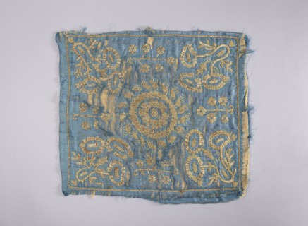 Embroidered vellum, church paraments; flowers, leaves, plant ornaments; sacred art; churches and