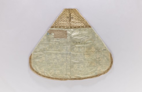 Church cope, unknown origin, flowers, leaves, liturgical vestment with plant ornament, church
