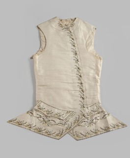 Vest, plant motifs, garlands ornament; men's clothing, 18th century, embroidery, waistcoat. Men's