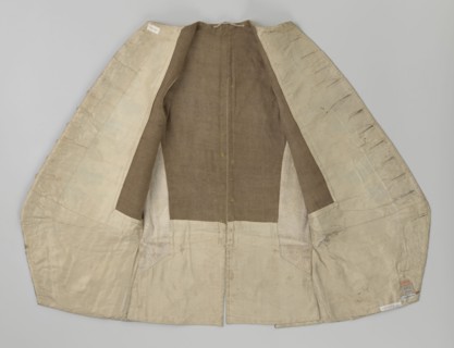 Vest, Repossession provenance. Floral and plant ornaments; patterned brocaded silk fabric,