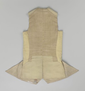Vest, Floral and plant ornaments on brocaded silk fabric. Predominant ornamental colors: silver,