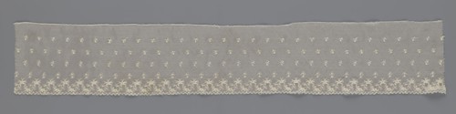 Fragment of lace, lace of unknown origin, floral ornaments, 19th century, Europe, lace, width 13