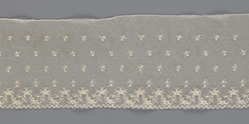 Fragment of lace, floral ornaments, 19th century, Europe, lace, width 13 cm, length 75 cm, A length