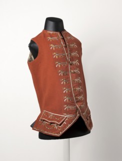 Men's waistcoat, repossession provenance; 2nd half of the 18th century, Silesia. Pink sleeveless,