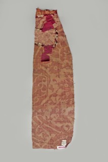Fabric fragment, silk fabrics, fragments of patterned silk, chiseled velvet, Turkish fabrics. Beige