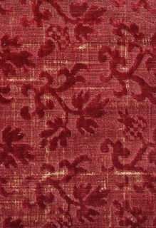 Fabric fragment, fragment of silk fabric chiseled velvet with floral pattern. Construction: basic