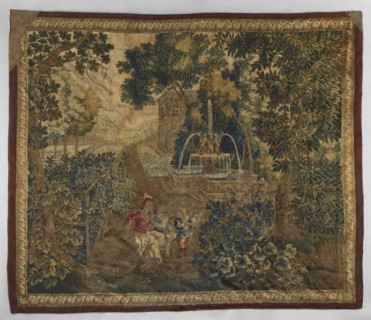 Tapestry - verdure, repossession provenance noted, gardens, landscapes, Fischhorn castle, flowers,
