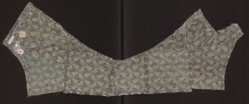 Fabric fragment, droguets finely patterned silk fabric, patterned silk with plant and floral