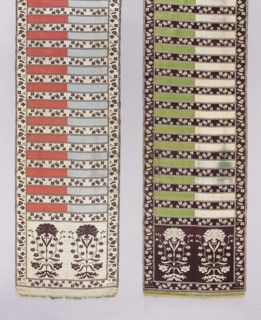 Kontusz belt; bipartite heads with a flower bush motif. The stripe is alternately plain and with a