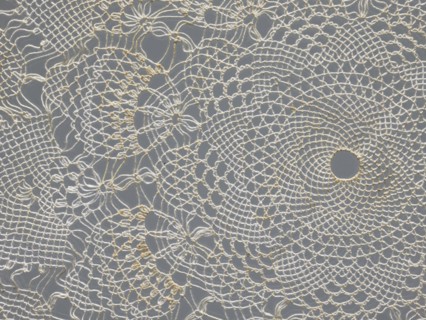 Napkin, napkin, gift, lace, lace napkin, white, round, large triangular teeth along the edge,