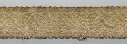 Gallon, gallons haberdashery, origin unknown, plant ornaments, 19th century, Lithuania, fabric,