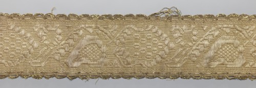 Gallon, haberdashery, origin unknown, plant ornaments, 19th century, Lithuania, fabric, width 9 cm,